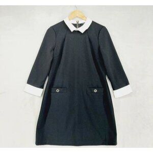 Wednesday Adams, Tommy Hilfiger school girl black + white mini dress, size 12